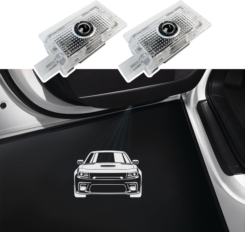 MXGAIC 2Pcs Car Door Logo Lights Compatible with Charger 2010-present Puddle Lamps Projector Laser Door Shadow Light Puddle Lights Accessories (P3) - Image 1
